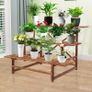 Large 3 Tier Stair Style Wood Plant Stand Patio Rack Outdoor/Indoor Garden Shelf Image 2