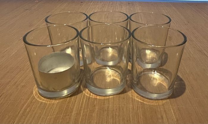 Glass Tealight / Votive Holders (6)