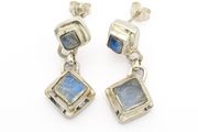 Vintage 925 Sterling Silver Moonstone Earrings