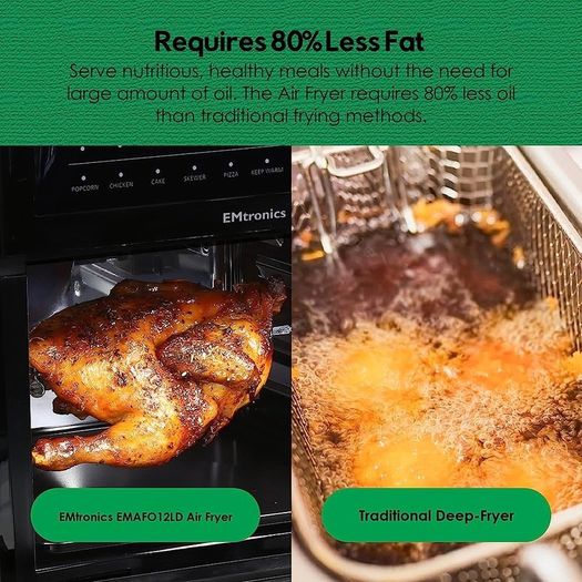 Air Fryer Oven Combi, Rotisserie and Grill, Large Family Size 12L with 16 Pre-Set Menus for Oil Free Cooking (FREE SHIPPING)