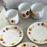 SET Of  3  Arklow Pottery coffee cups and saucers featuring the "Autumn Leaves" pattern. Image 5