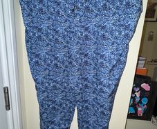 Matalan Papaya Blue with Black and White Pattern Tapered Trousers