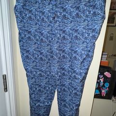 Matalan Papaya Blue with Black and White Pattern Tapered Trousers