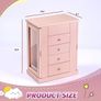Musical Girls Jewellery Box with Spinning Dancer, 5 Layer Large Wooden Kids Music Box with Mirror, Jewelry Storage Box Gifts for Little Girls Christmas New Year Birthday Children's Day (Pink) Image 6