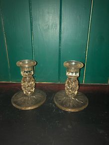 glass candle stick holders