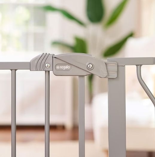 Easy Step 124cm Extra Wide Baby Gate, Platinum, Includes 10cm and 30.5cm Extension Kit, 4 Pack of Pressure Mount Kit and 4 Pack of Wall Mount Kit, fits 29" - 48 wide, 30 high