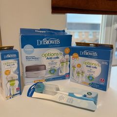 Dr. Brown's Anti-Colic Baby Bottles, Microwave Steam Sterilser and Botle Brush