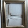 Silver gilt/champagne gold wood moulding picture frame with an off-white textured linen/canvas insert (liner) Image 3