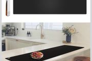 Silicone Kitchen Worktop Protector: 125 x 40 cm Heat Resistant Silicone Mat Long Silicone Mat for Worktops - Heat Resistant Mat for Kitchen Countertop Waterproof Cuttable Table Protector/Black/Foepoge