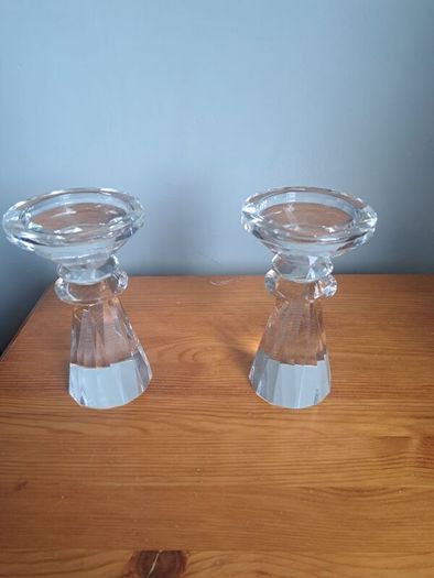 Glassware- candle holders, bowl