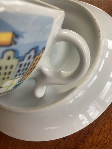 Magda Beneda Hand Painted Cup and Saucer