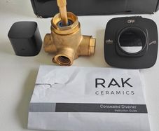 RAK Ceramics Petit Square Diverter Dual outlet Matt Black
