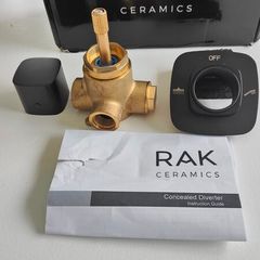 RAK Ceramics Petit Square Diverter Dual outlet Matt Black