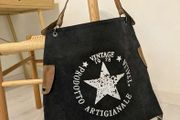 Vintage Canvas Tote Bag Black - BRAND NEW