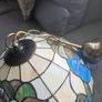 Tiffany style floral stained glass ceiling light Image 3