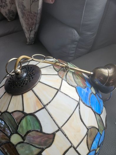 Tiffany style floral stained glass ceiling light