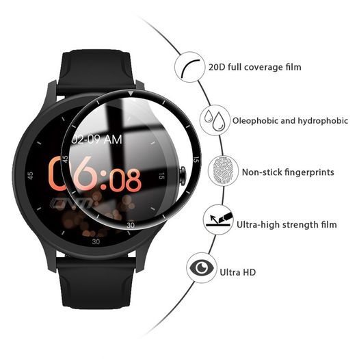 20D Screen Protector for Ticwatch GTA  Smart Watch Full Cover Curved Anti-scratch Soft Protective Film Not Glass
