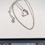 925 Vintage Open Heart Sterling Silver CZ Necklace Image 9