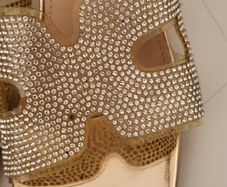 GIVANA bling sliders with perspex heel Sz 40 (Fit 6.5-7UK)
