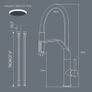 Kitchen Tap, Kitchen Taps Mixer with Pull Out Spray, Sink Mixer Tap Single Handle with High Arc 360 Swivel 2 Modes Spray Head for 1 Hole Mount, Matte Black Image 3