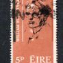 1965 Ireland Centenary of the Birth of William Butler Yeats Commemorative Stamp error "collar retouch" used. Image 2