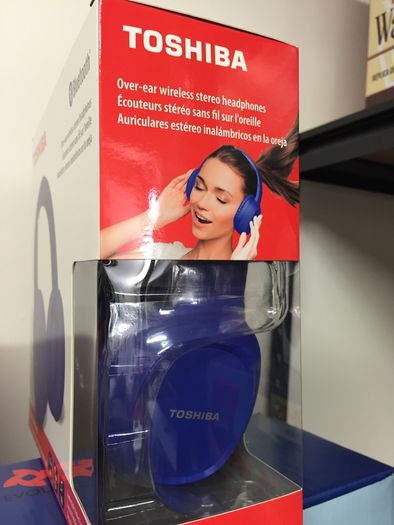Blue Bluetooth Headphones Head Phones