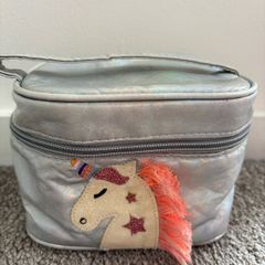 silver holographic unicorn makeup/toy  bag