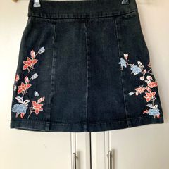 Topshop denim mini skirt