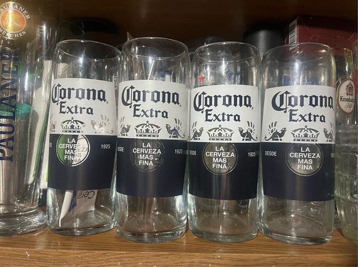 corona extra beer pint glasses