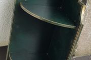 Vintage laquered green &amp; gold trim corner shelf