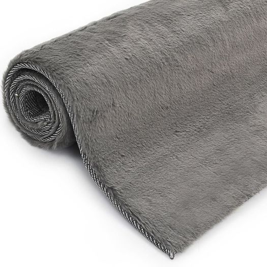 Rug 160x230 cm Faux Rabbit Fur Dark Grey