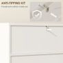 Modern Bathroom Cabinet with 2 Open Shelves and Cupboard with Soft-Closing Doors, 60x31.8x93 cm, White Image 3