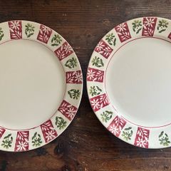 Antique Arklow pottery 1930s early green stamp spongeware plates