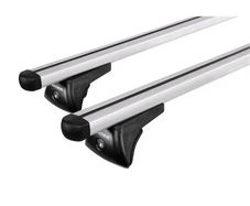 Nordrive Helio Silver Aluminium Aero Roof Bars For Audi A6 Avant 2011 Onwards, With Solid Roof Rails