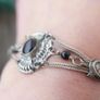 Vintage 925 Sterling Silver - Vintage Black Onyx Chain Bracelet 13,8g Image 7