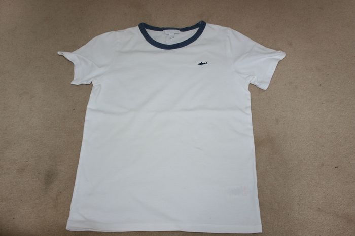The Little White Company Navy and White Short Sleeve Pyjama Top and Shorts Age 9 - 10 Years