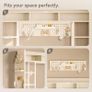 Computer Desk with Drawers & Display Shelves, 120 x 50 cm White Office Desk with Storage & Pegboard, Study Work Desk with Storage, Girls PC Desk for Home Office, Bedroom and Creative Spaces Image 7