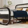 4ft6 Double Bed Frame with Headboard,Bed Base,Black Metal Platform Bed Frame with Mattress Base,Metal Slat Support,Underbed storage,for Bedroom Image 6