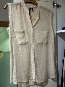 Mango sheer sleeveless top