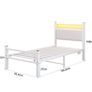 3FT Single Bed Frame with Storage Headboard, White Metal Platform Upholstered Bed frame USB Charging Station,Heavy Duty Metal Bed with LED Lights,Easy Assembly Image 2