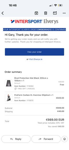 Proform cross trainer