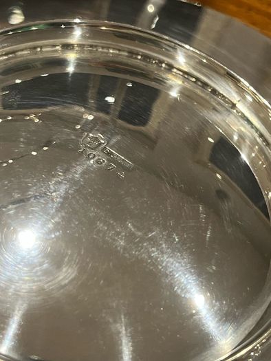G.W.S George Wish EPNS silverplate 2 Tier Cake Stand Rare Cane Handle