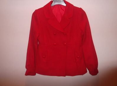 Girl's coat. Chest size 33/34ins (Age 12-13 yrs).Red.Perfect condition.