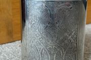 Scottish Piper Pewter Flask with Celtic Design