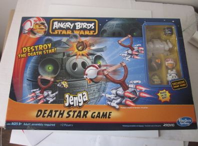 Angry Birds Star Wars Jenga Death Star Board Game Hasbro 2012 Complete w/ Chewbacca New