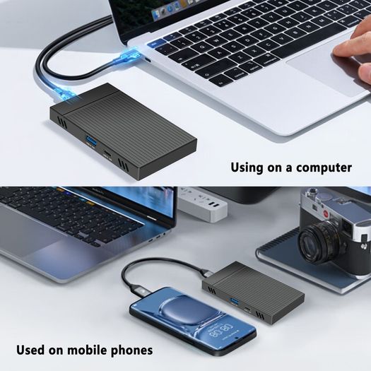 Dual Bay M.2 NVMe SSD Enclosure USB 3.2 Gen2 10Gbps Type-C