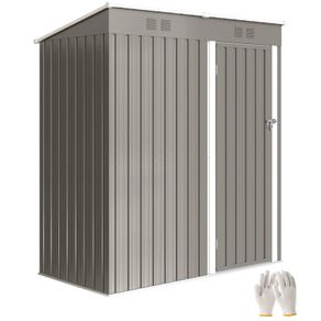 Metal Garden Shed 2 Vents Sloped UV Resistant Roof 163x90x179cm