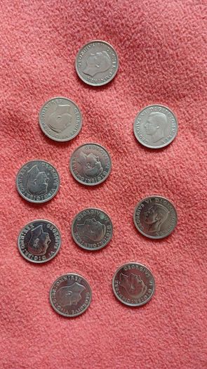 10 Silver British 2-Shilling-Florins