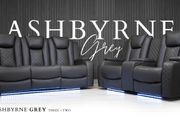 Ashbyrne Electric Leather Recliner Sofa Set + Cooling Cupholders