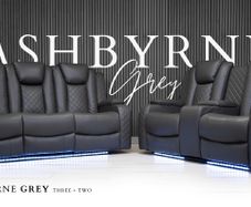 Ashbyrne Electric Leather Recliner Sofa Set + Cooling Cupholders